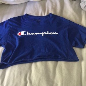 Blue champion crop top